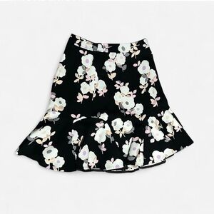 Kate Spade Black Floral A-Line Skirt